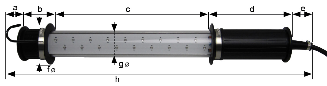 Dimensions KE-LED 5018 UV-A hand lamp